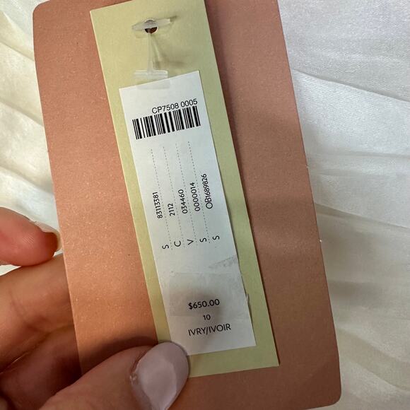 NEW BHLDN x Anthropologie Louisa One-Shoulder Rosette Mini Dress Ivory size 10 - Picture 4 of 12